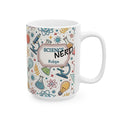 Personalized Science Nerd Mug, Chemistry Physics Laboratory Icons Ceramic Mug