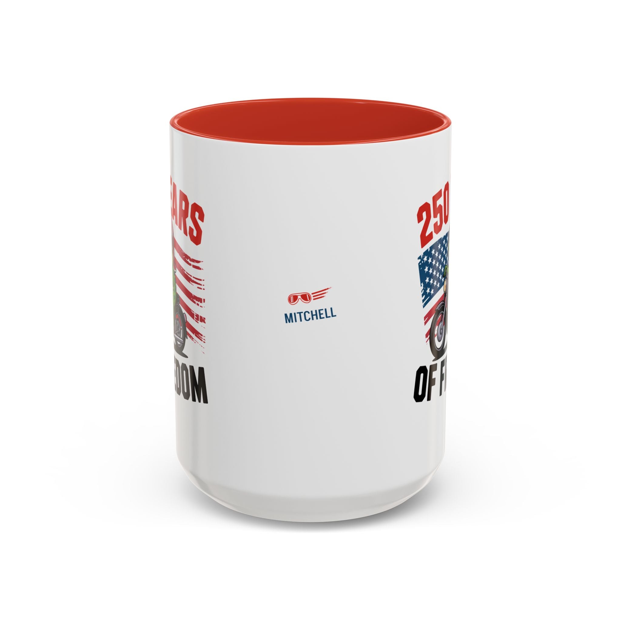 Personalized 250 Years of Freedom Mug, Motorcycle Mug Biker, America 250th anniversary USA, Frog Bike Cup