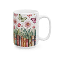 Book Lover Mug, Flower Bookshelf Mug, Bookish Floral Mug, Floral Book Cup, Favorite Bookshelf Coffee Mug