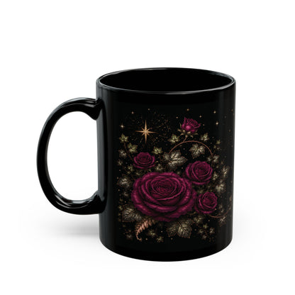 Rose Moonlit Halloween Personalized Black Mug