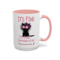 Migraine Awareness Mug, Pink Self Care Gift Cup, Herbal Tea Mug, Overstimulated Migraine Anxiety Mug, Everything Is Fine