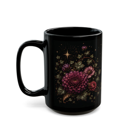 Dahlia Moonlit Halloween Personalized Black Mug