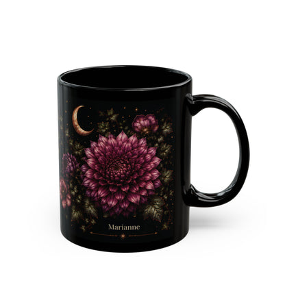Dahlia Moonlit Halloween Personalized Black Mug
