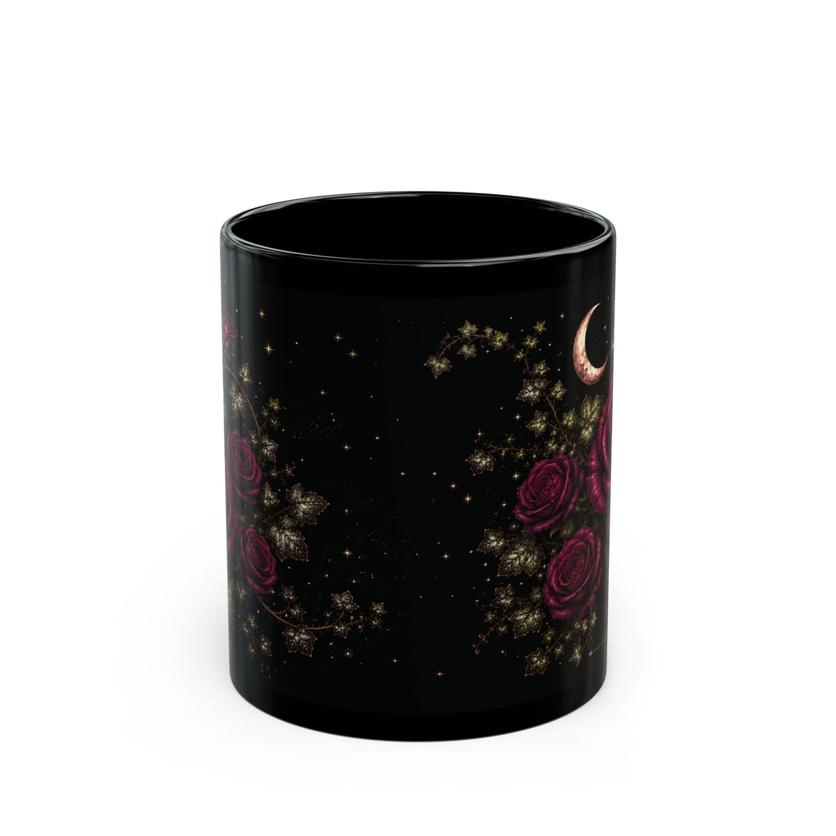 Rose Moonlit Halloween Personalized Black Mug