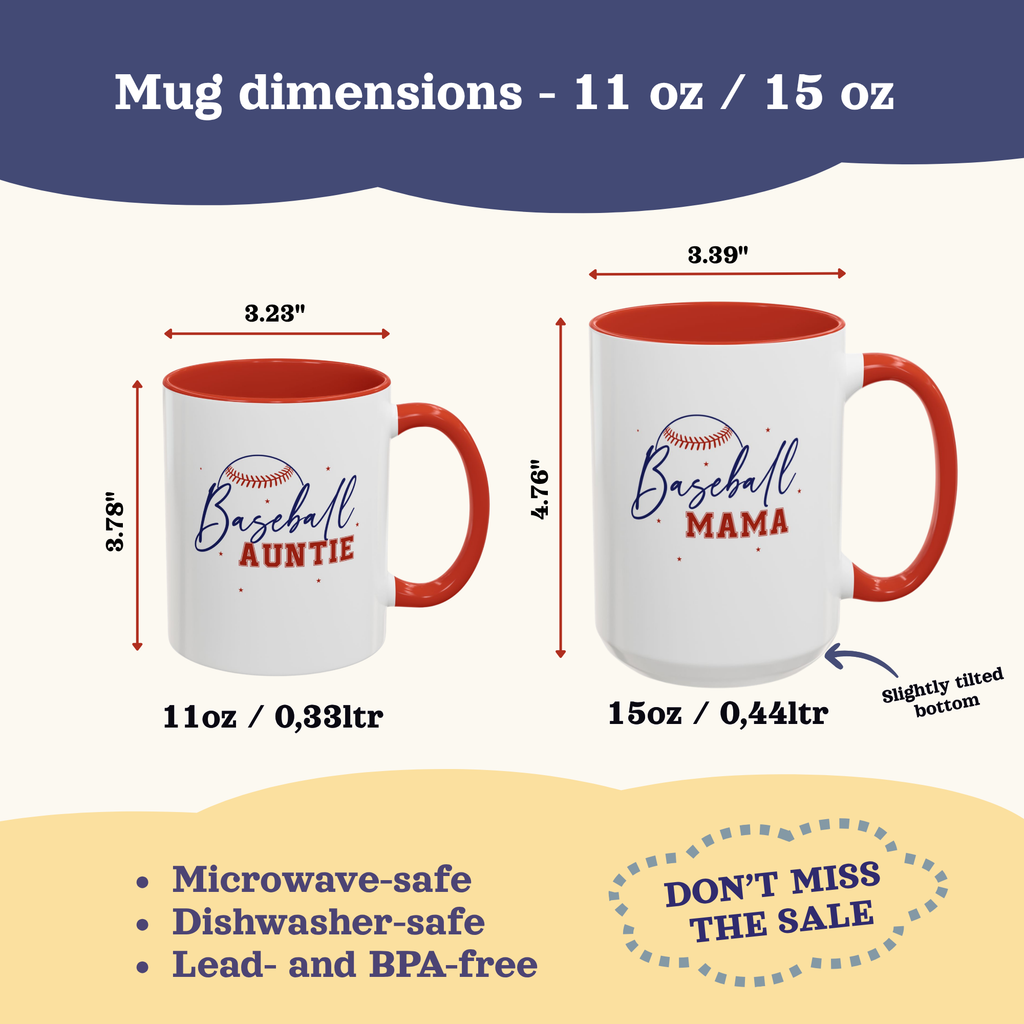 Personalized Baseball Family Mug – Player Name & Number Accent Design