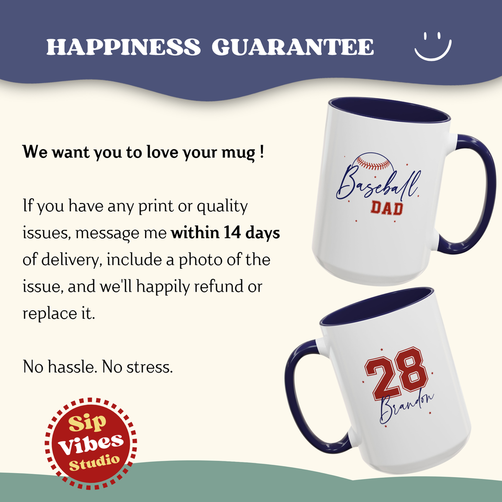 Personalized Baseball Family Mug – Player Name & Number Accent Design