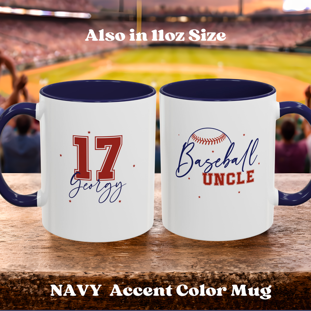 Personalized Baseball Family Mug – Player Name & Number Accent Design