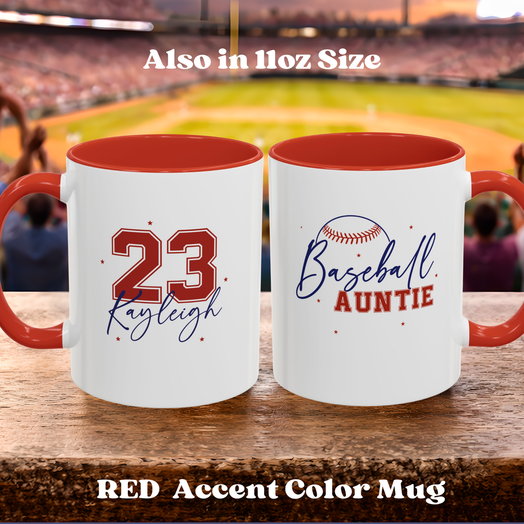 Personalized Baseball Family Mug – Player Name & Number Accent Design