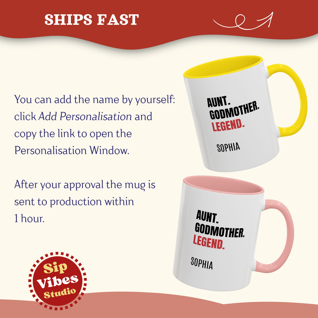 Personalized Aunt Godmother Mug, Godmother Gifts, Aunt Mug, Sister in Law Gift Mug, Gifts for Godmother Proposal Mug