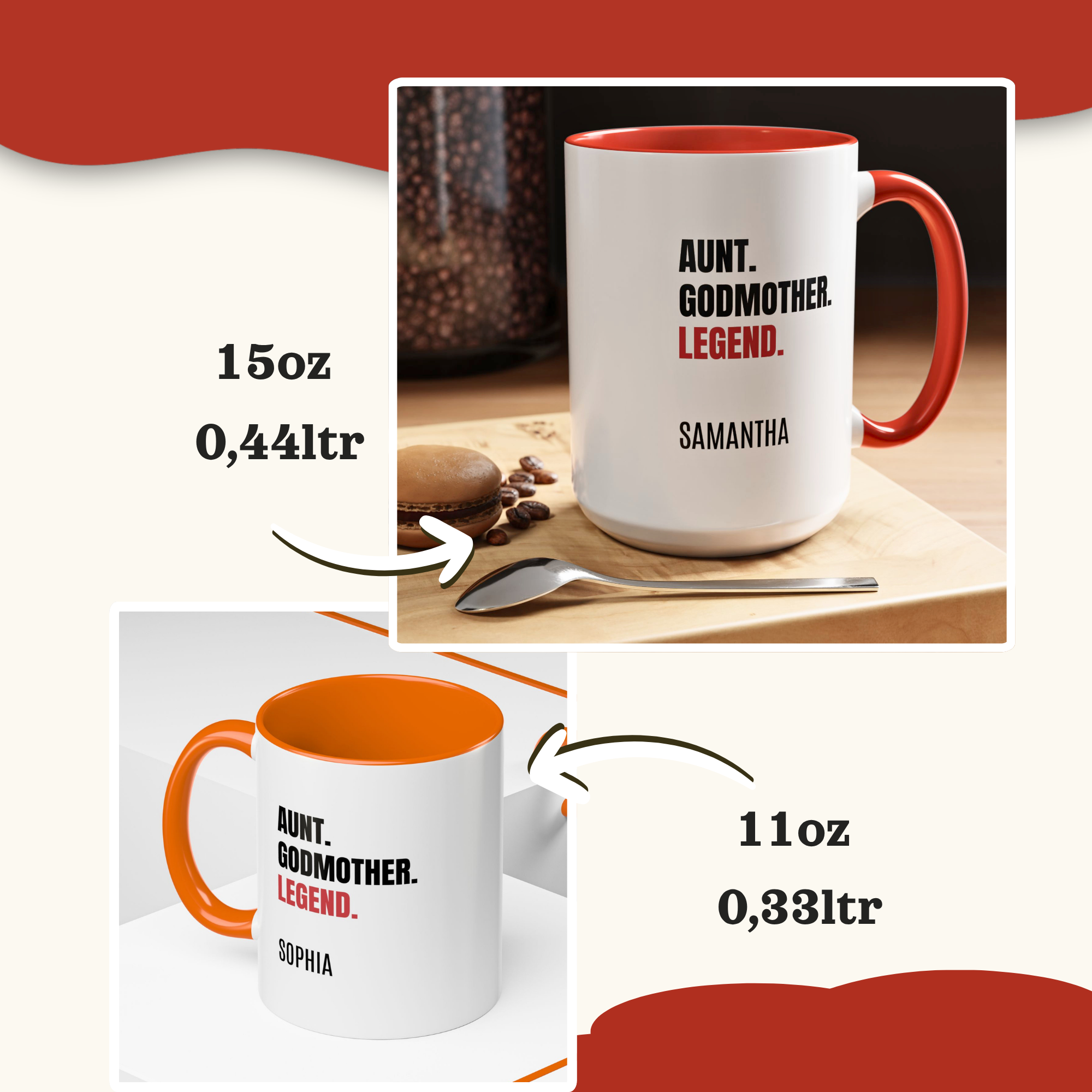 Personalized Aunt Godmother Mug, Godmother Gifts, Aunt Mug, Sister in Law Gift Mug, Gifts for Godmother Proposal Mug