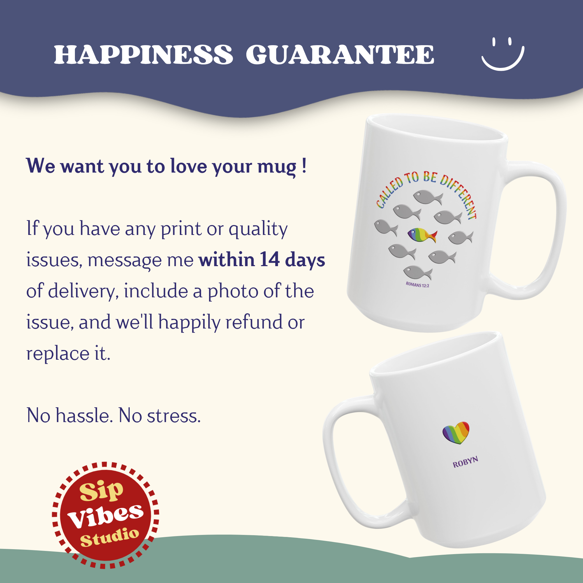 Personalized Gay Mugs, LGBTQ subtle pride merch, Pride Month Rainbow Cup