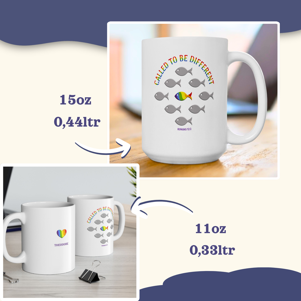 Personalized Gay Mugs, LGBTQ subtle pride merch, Pride Month Rainbow Cup
