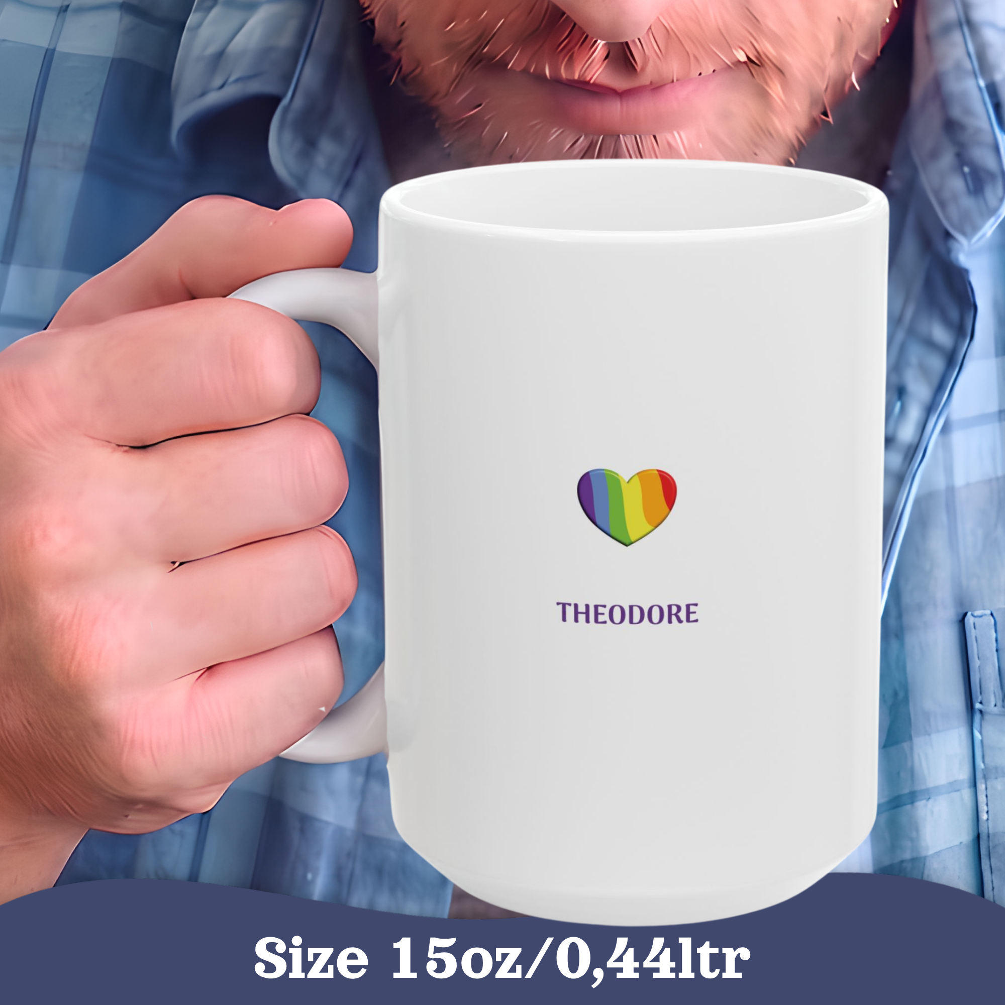 Personalized Gay Mugs, LGBTQ subtle pride merch, Pride Month Rainbow Cup