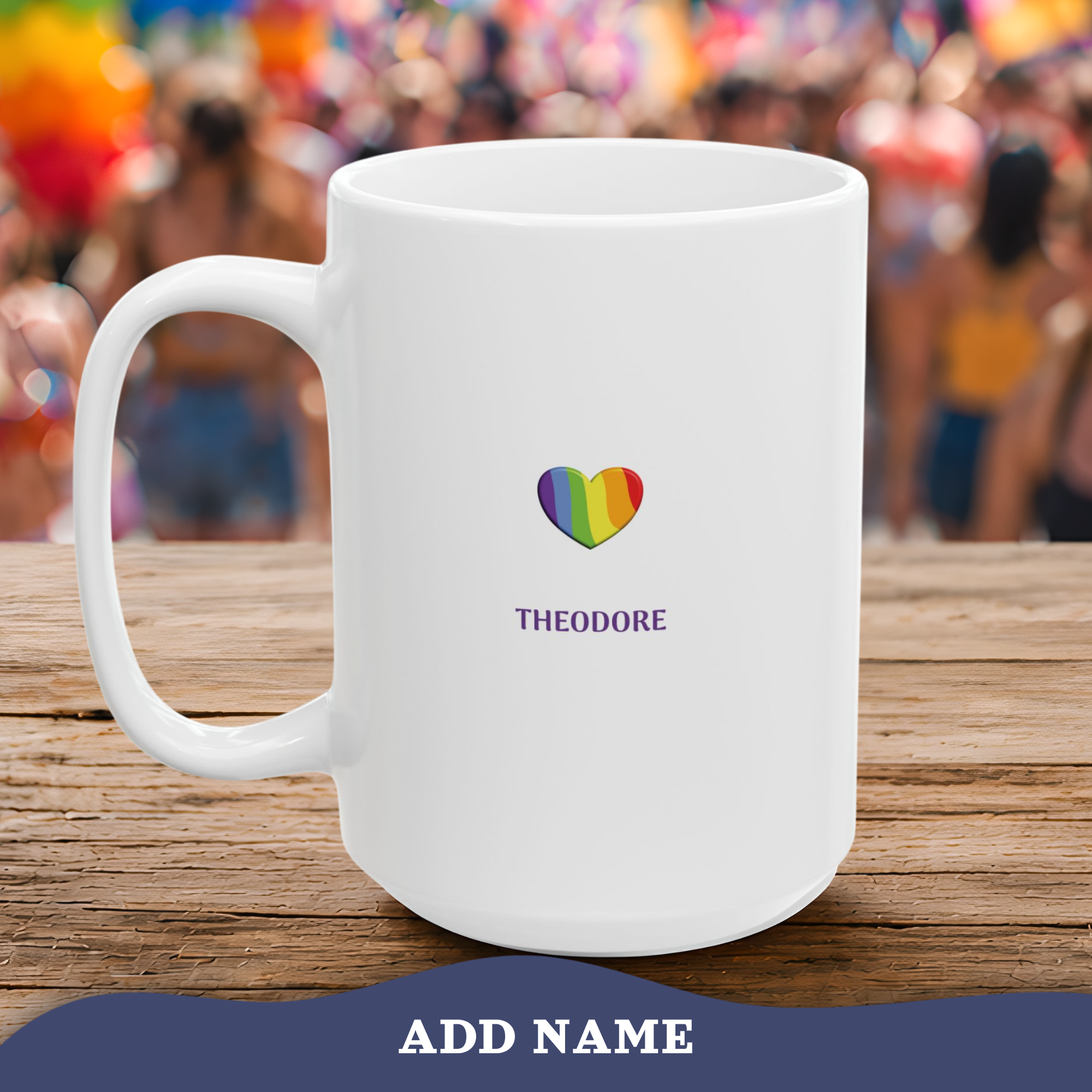 Personalized Gay Mugs, LGBTQ subtle pride merch, Pride Month Rainbow Cup