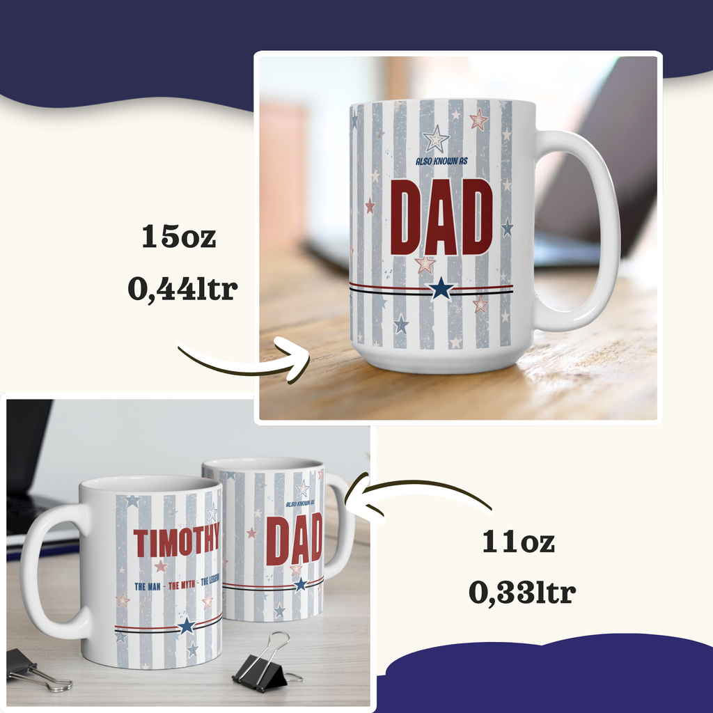 Custom Dad Gift, Personalizable Fathers Day Mug, Grandpa Mug, Bonus Dad Gift, Custom Step Dad Gifts coffee Mug