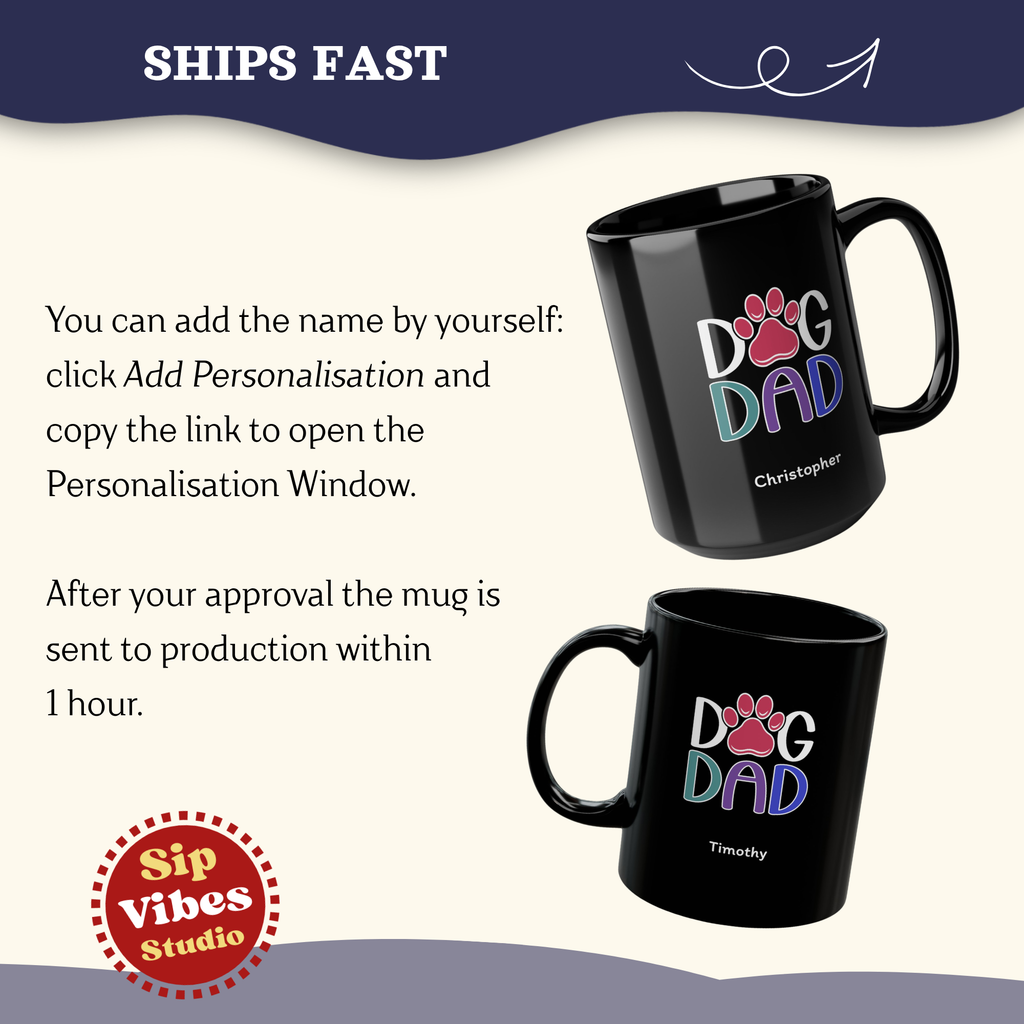Custom Dog Mug, Personalized Dog Dad Gifts Cup, Fathers Day Mug, Dog Dad Mug, Gift for him Mug