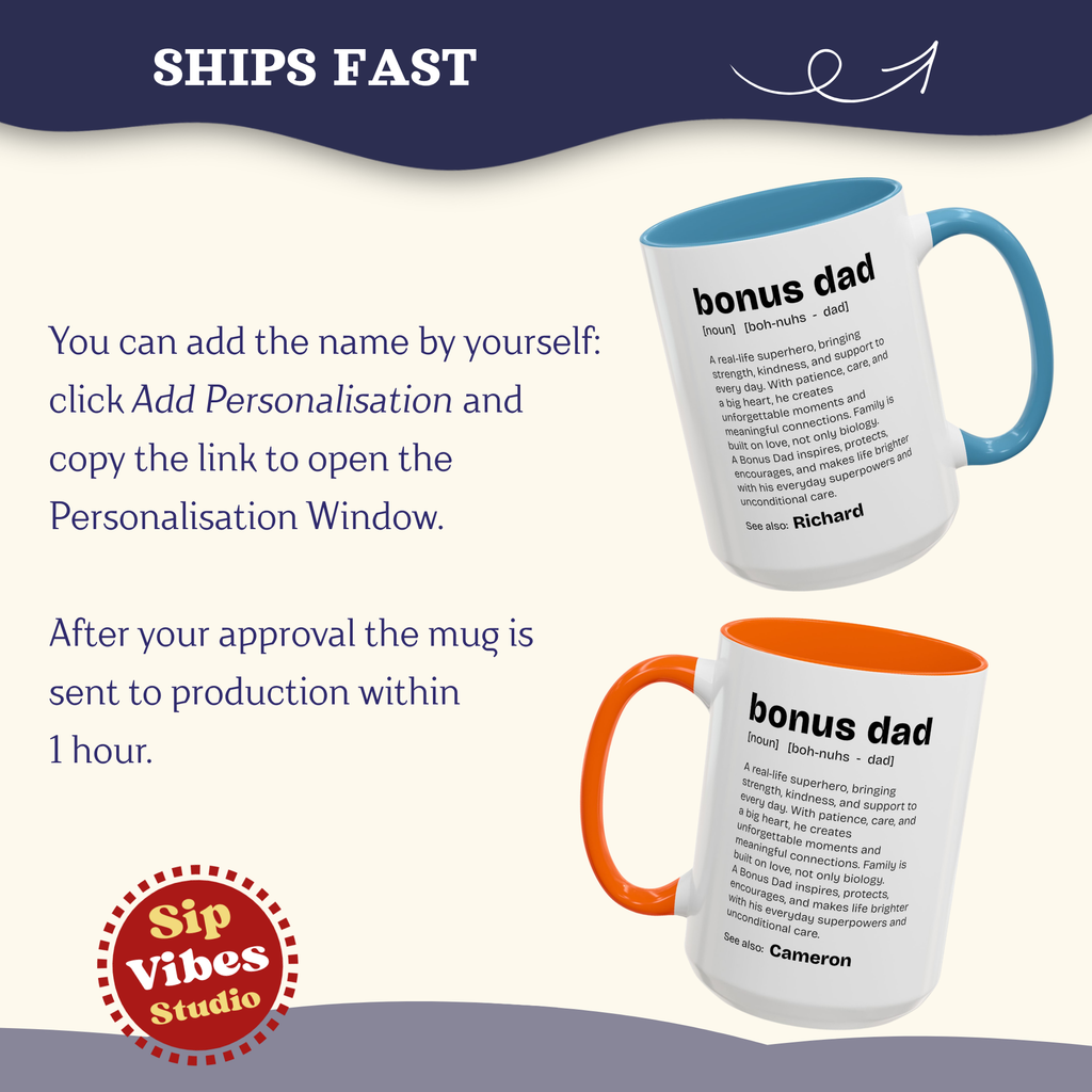 Personalizable Fathers Day Mug, Bonus Dad Gift, Custom Step Dad Gifts coffee Mug, Personalized Dad Cup