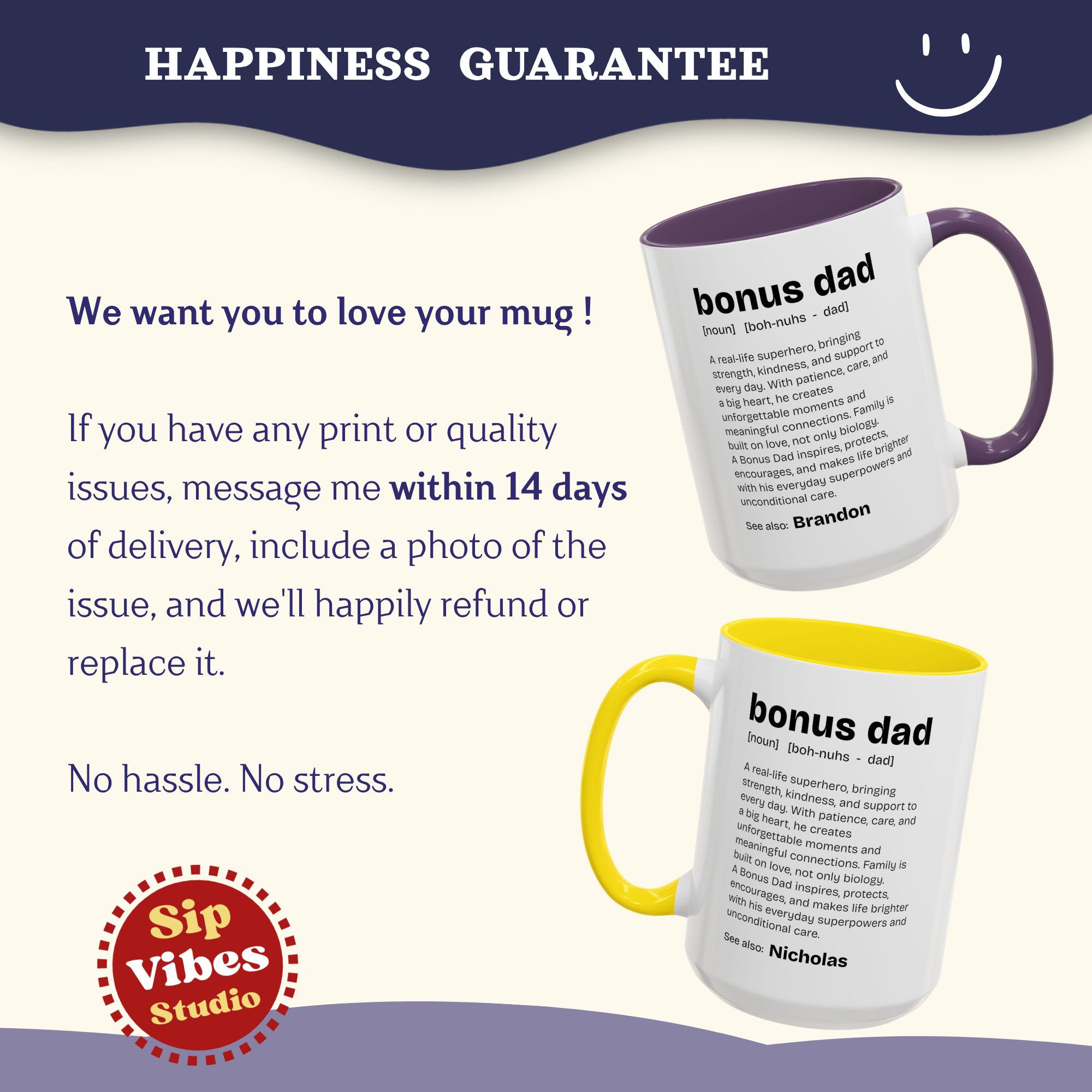 Personalizable Fathers Day Mug, Bonus Dad Gift, Custom Step Dad Gifts coffee Mug, Personalized Dad Cup