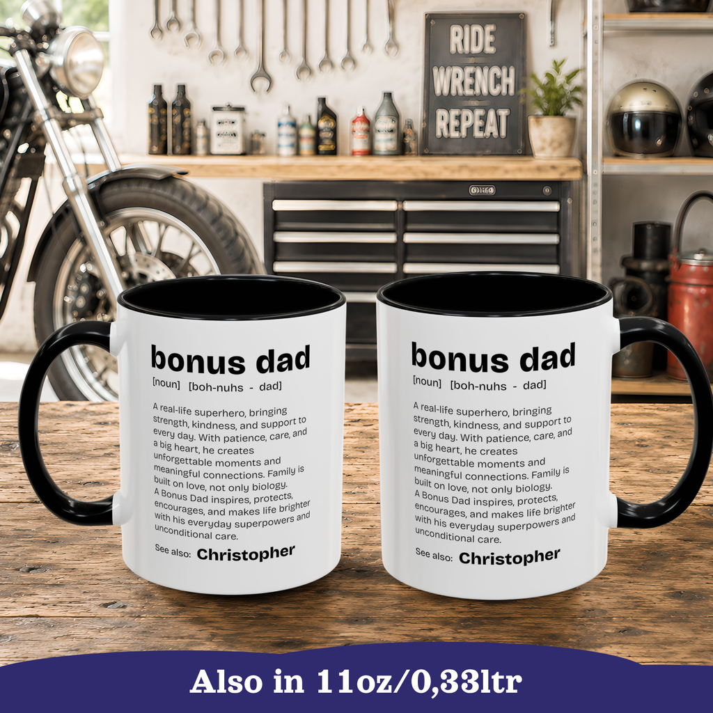 Personalizable Fathers Day Mug, Bonus Dad Gift, Custom Step Dad Gifts coffee Mug, Personalized Dad Cup