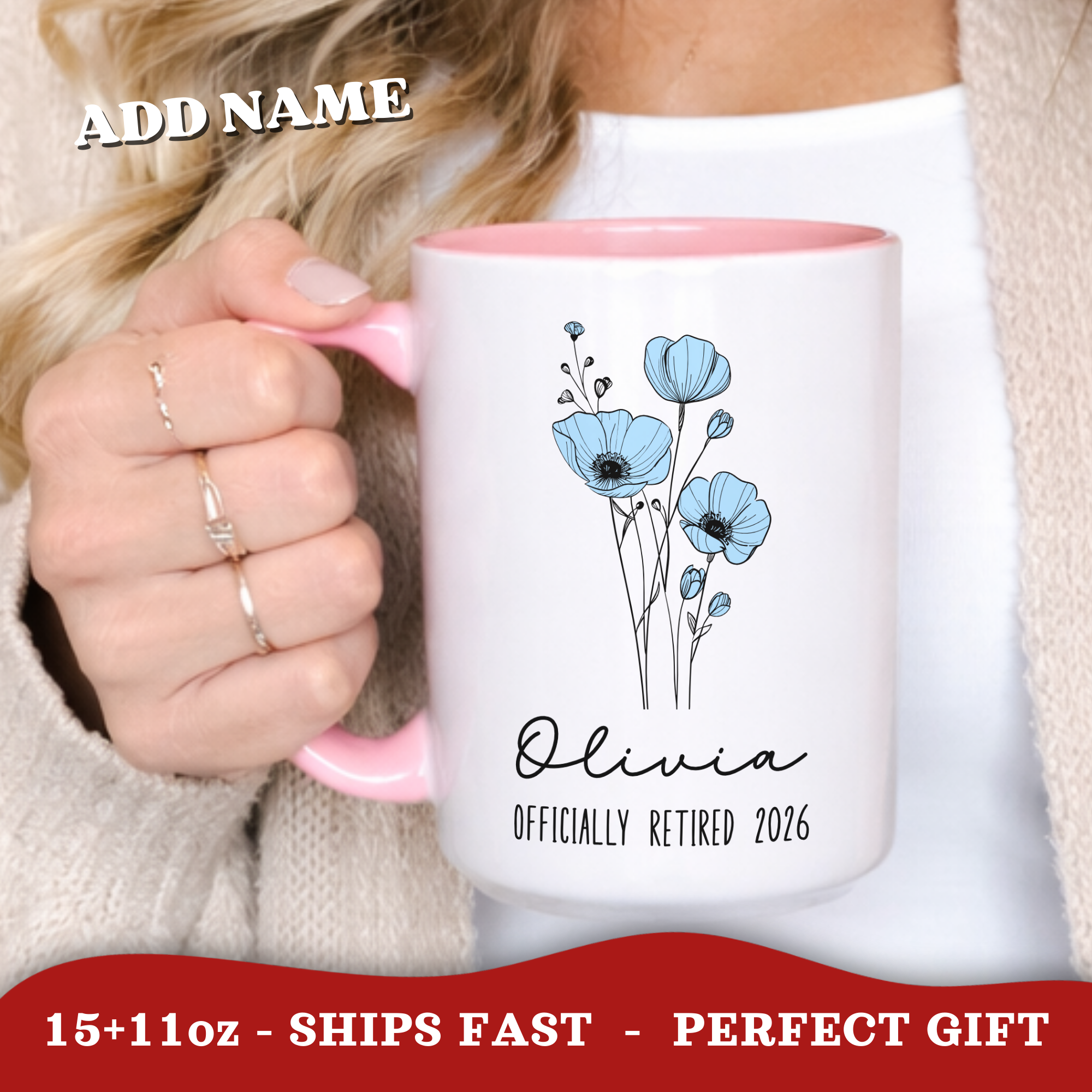 Custom Retirement Mug, Retired Mug, Personalized Retirement Gift, Officially Retired Cup For Her, Coworker, Teacher
