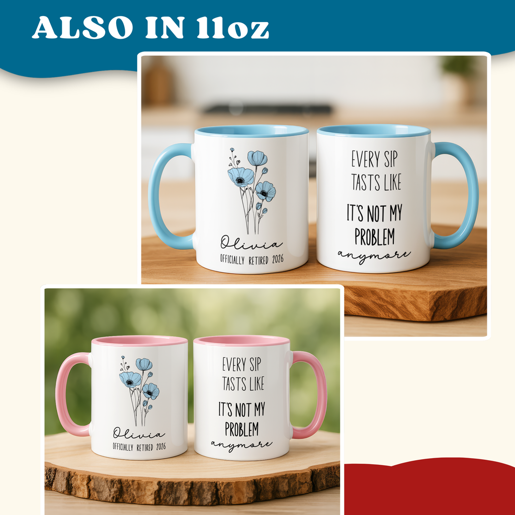 Custom Retirement Mug, Retired Mug, Personalized Retirement Gift, Officially Retired Cup For Her, Coworker, Teacher