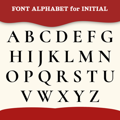 Font alphabet used for the initial