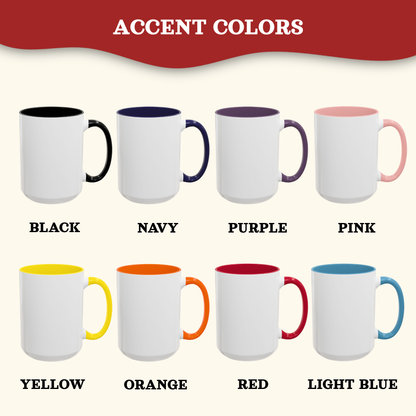 Colorchart of 8 available accent mug colors.