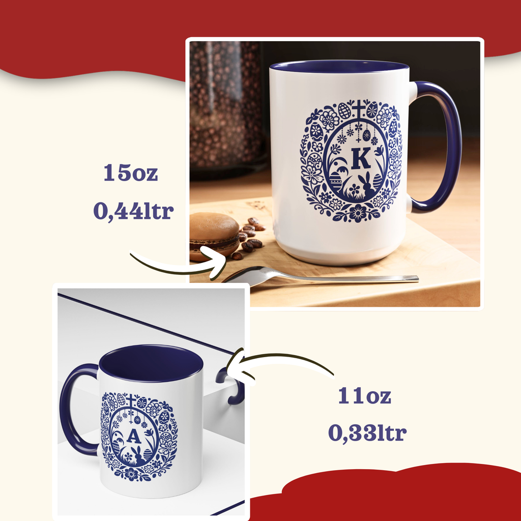 Easter monogram wreath accent mug – additional product image