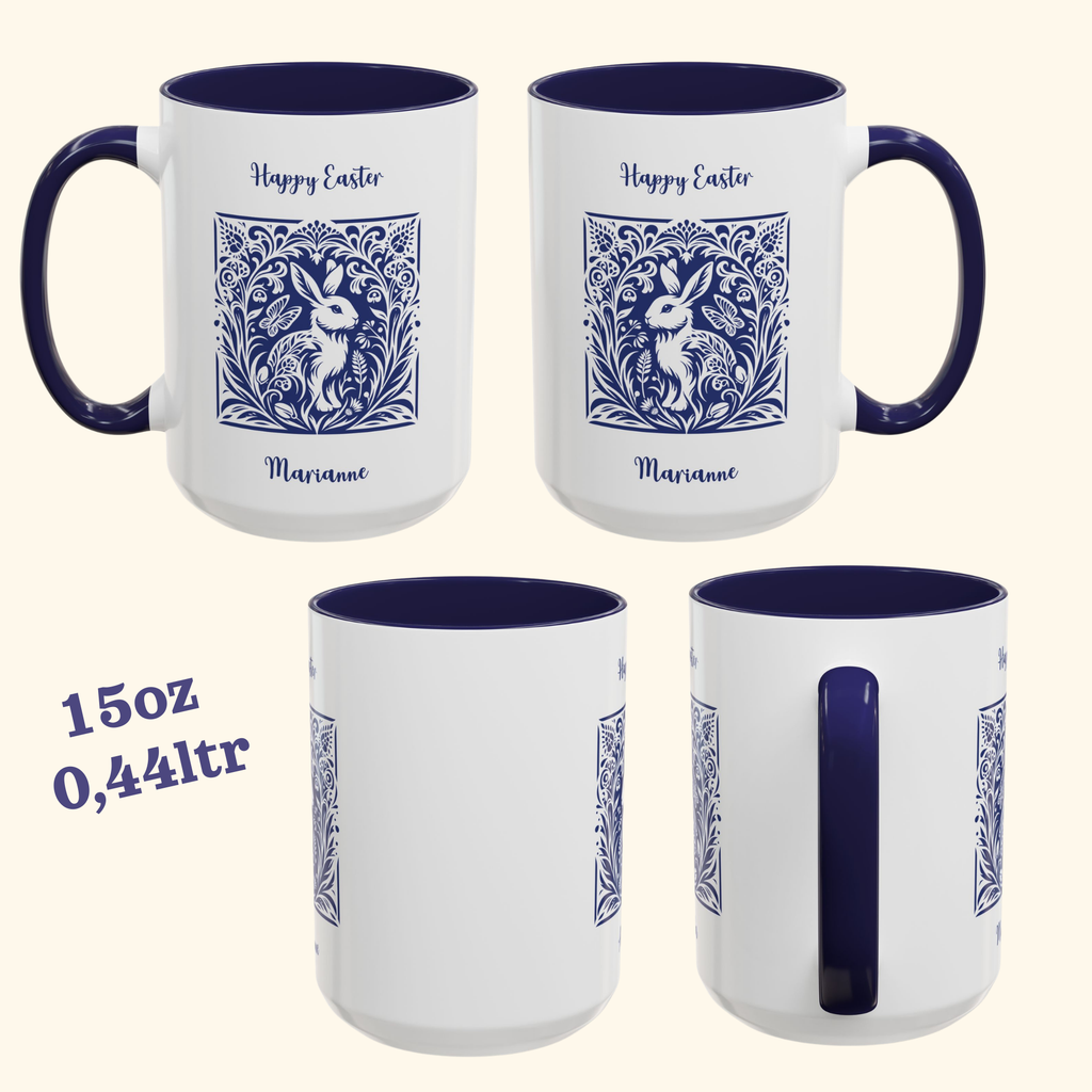 Folk garden bunny Easter accent mug – additional product image