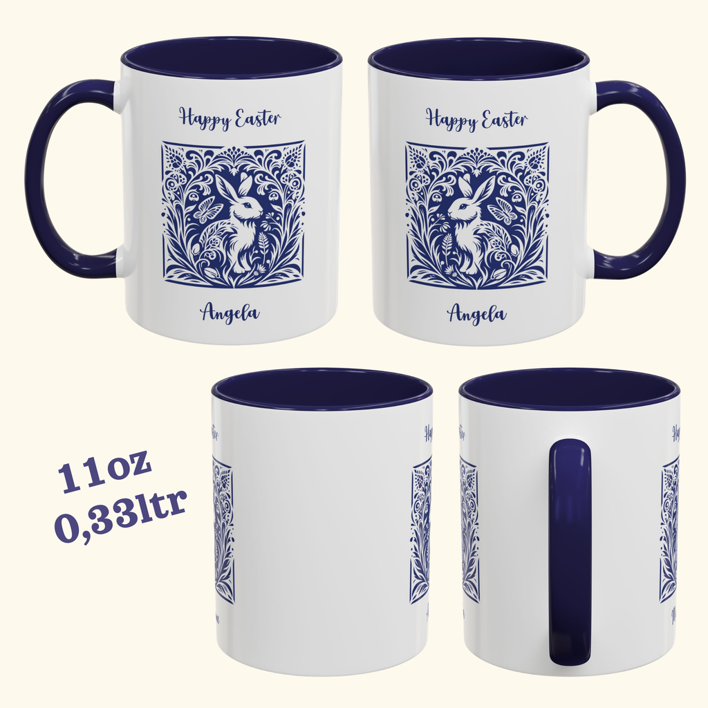 Folk garden bunny Easter accent mug – additional product image
