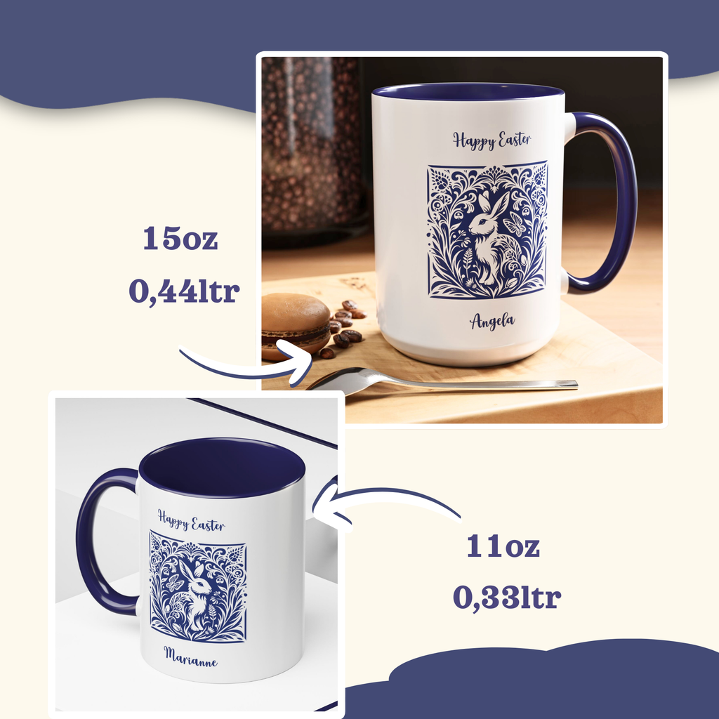 Folk garden bunny Easter accent mug – additional product image