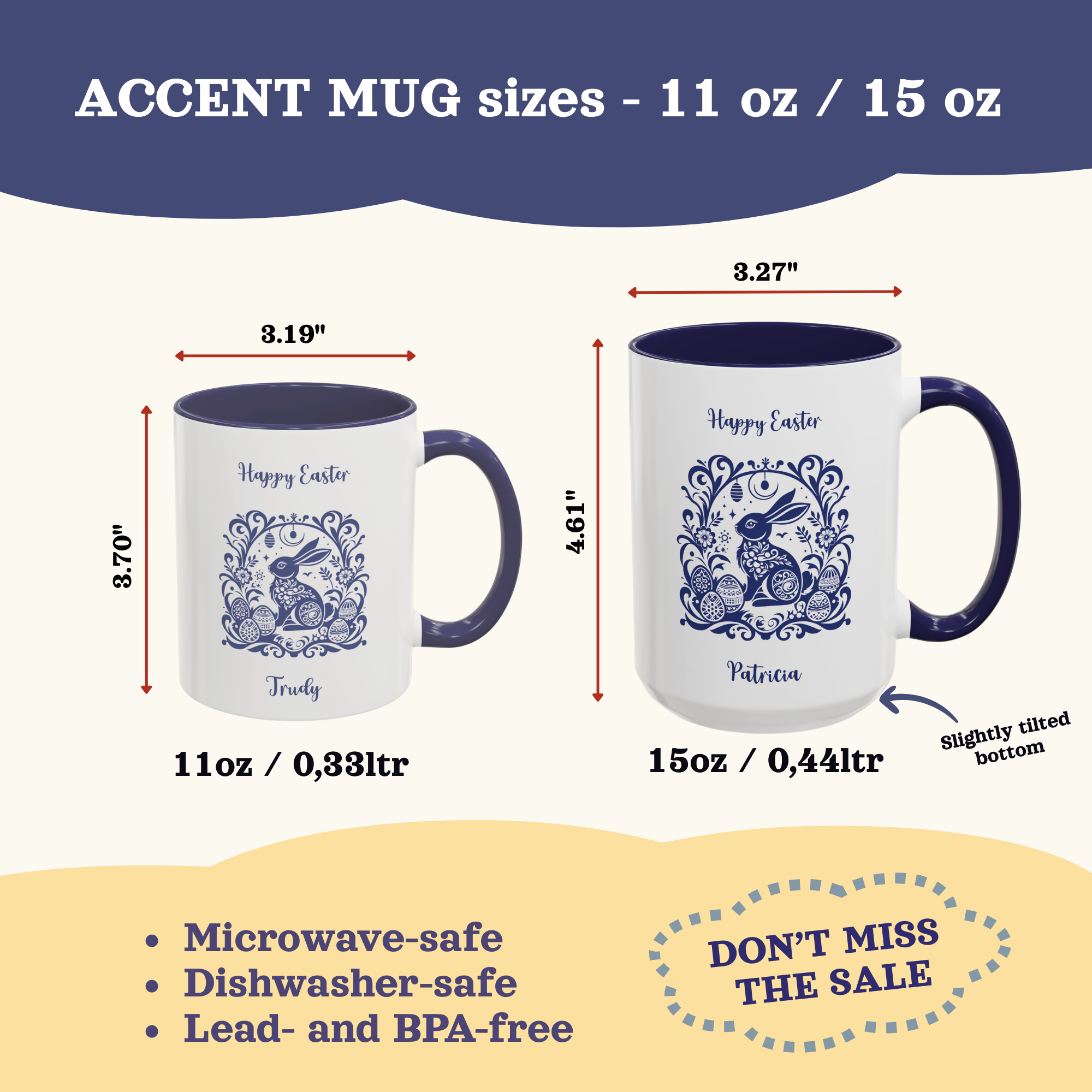 Easter egg bunny accent mug – additional product image