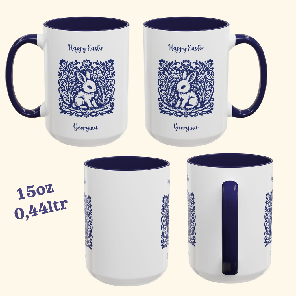 Folk bunny Easter accent mug – additional product image