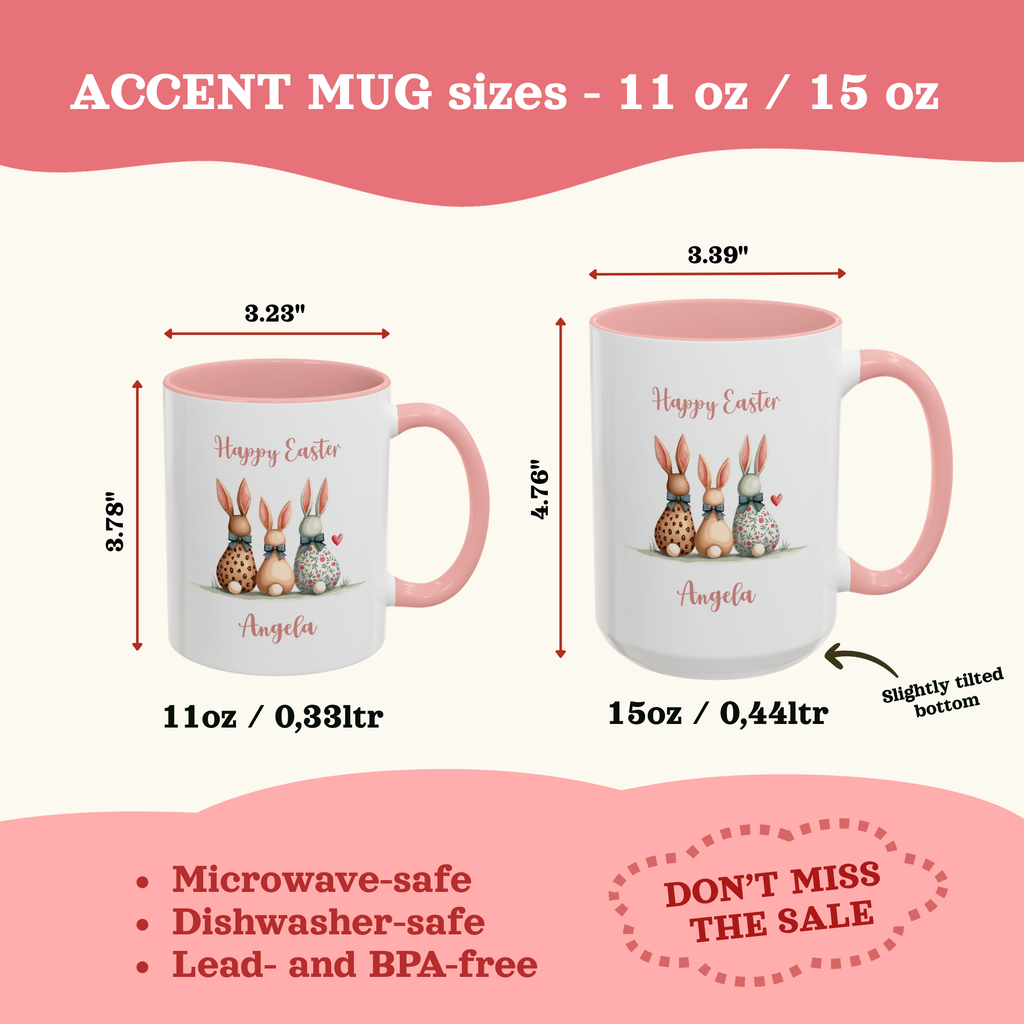 Personalizable Happy Bunnies Easter Mug