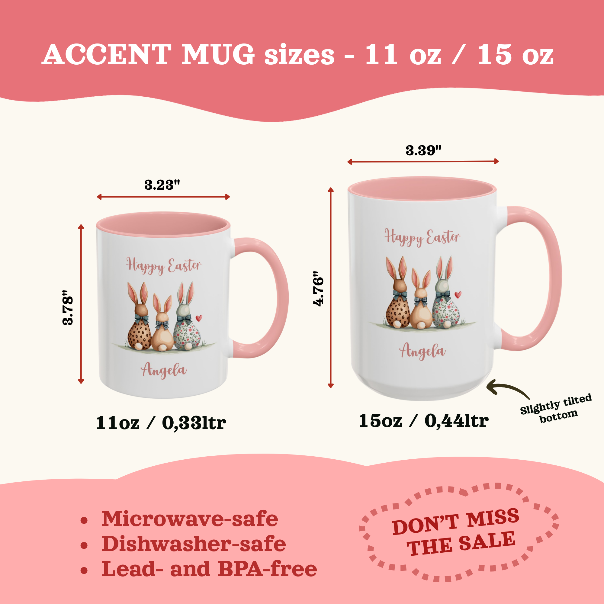 Personalizable Happy Bunnies Easter Mug