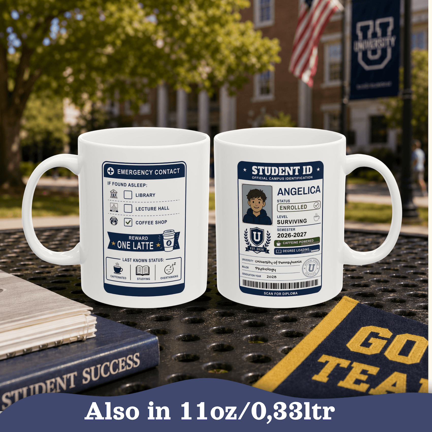 Personalized Back to School Mug, Student ID Mug, College Coffee Cup,