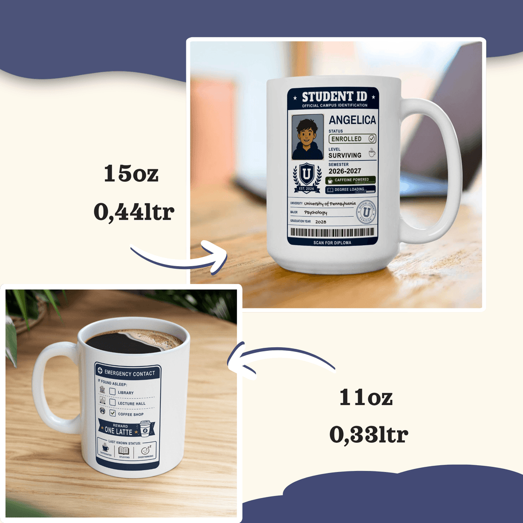 Personalized Back to School Mug, Student ID Mug, College Coffee Cup,