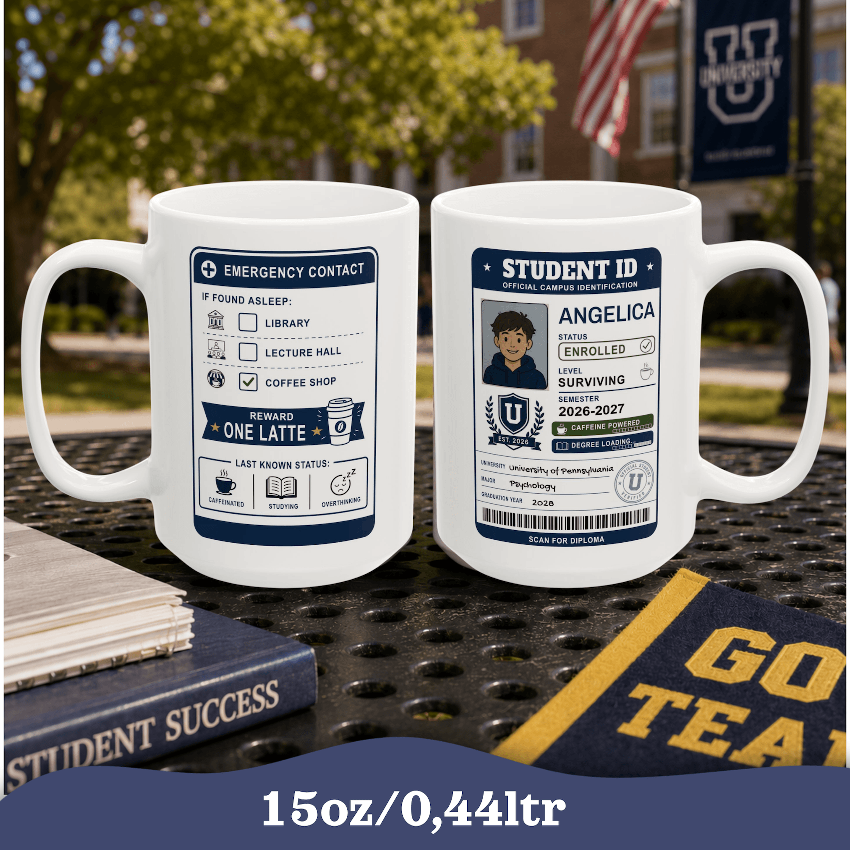 Personalized Back to School Mug, Student ID Mug, College Coffee Cup,