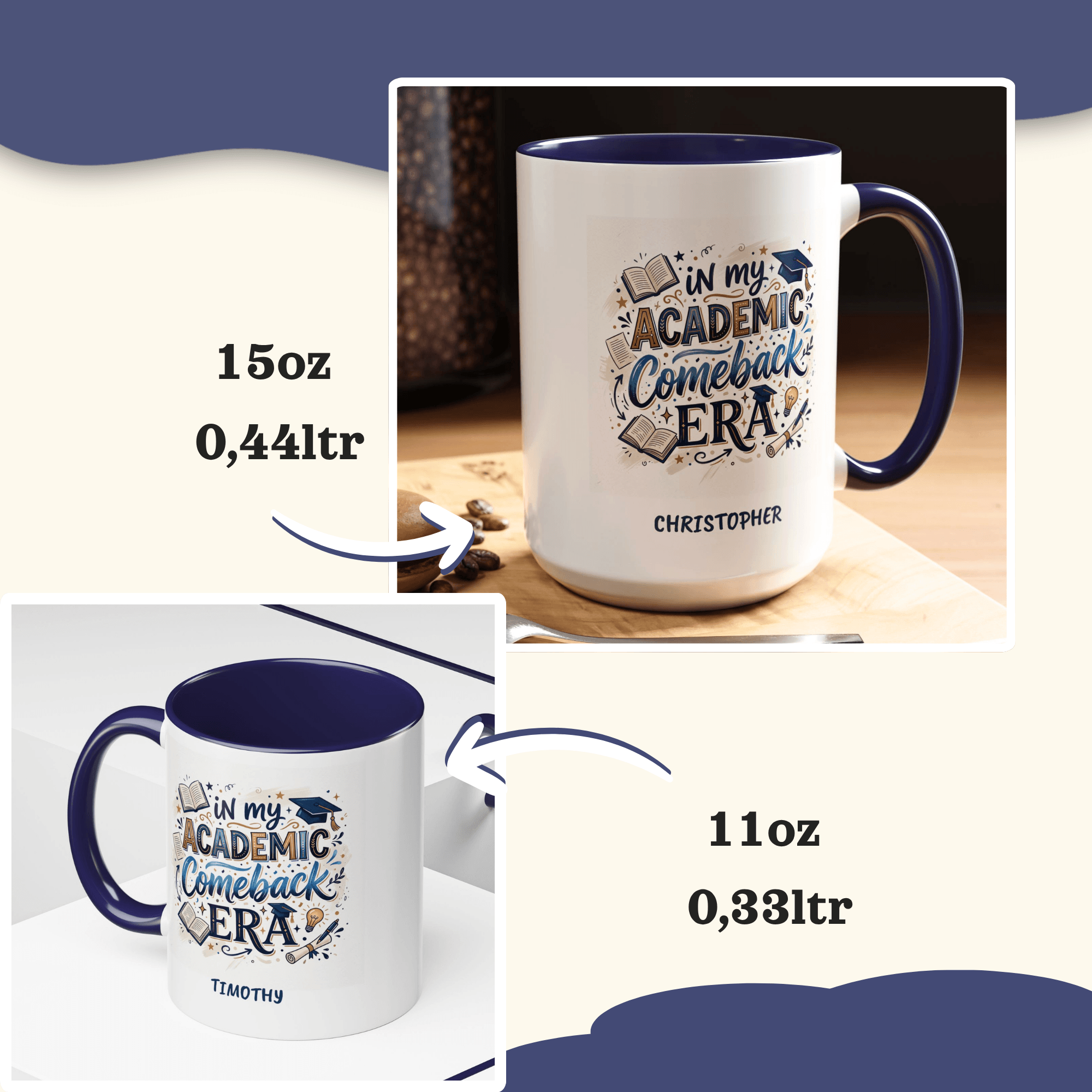 Personalized Academic Comeback Era Mug, Back to School Student Coffee Mug, Custom College Gift Cup
