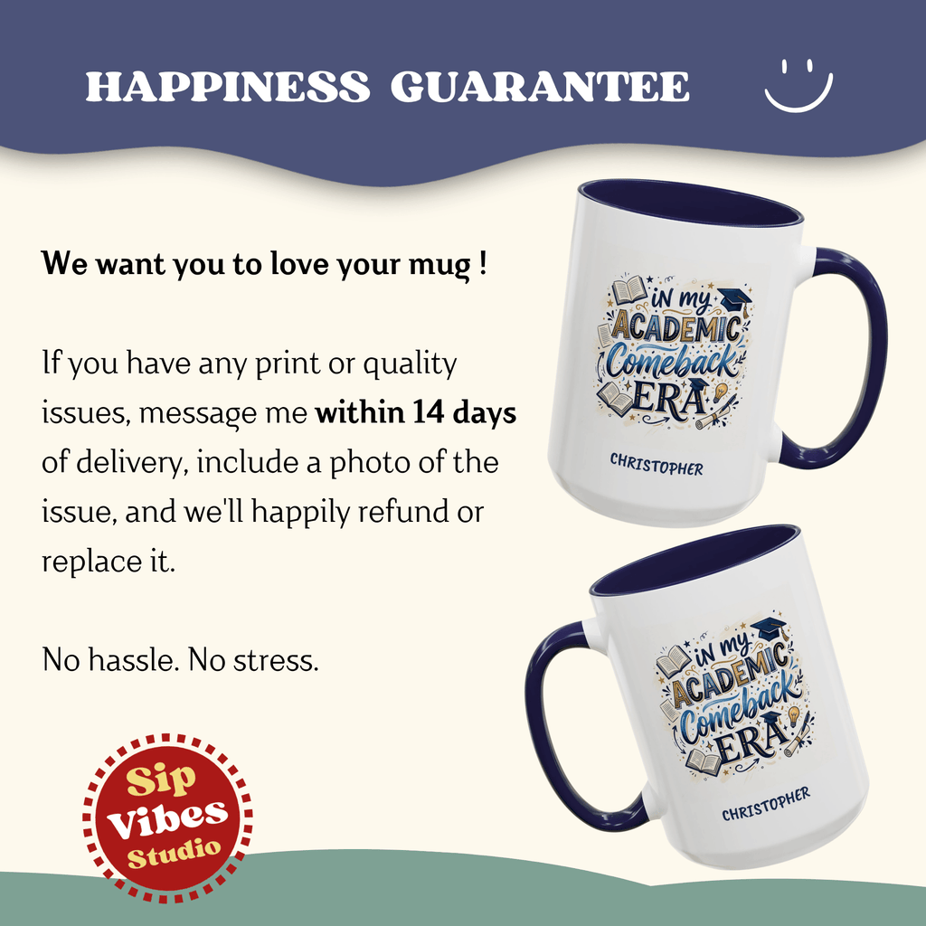 Personalized Academic Comeback Era Mug, Back to School Student Coffee Mug, Custom College Gift Cup