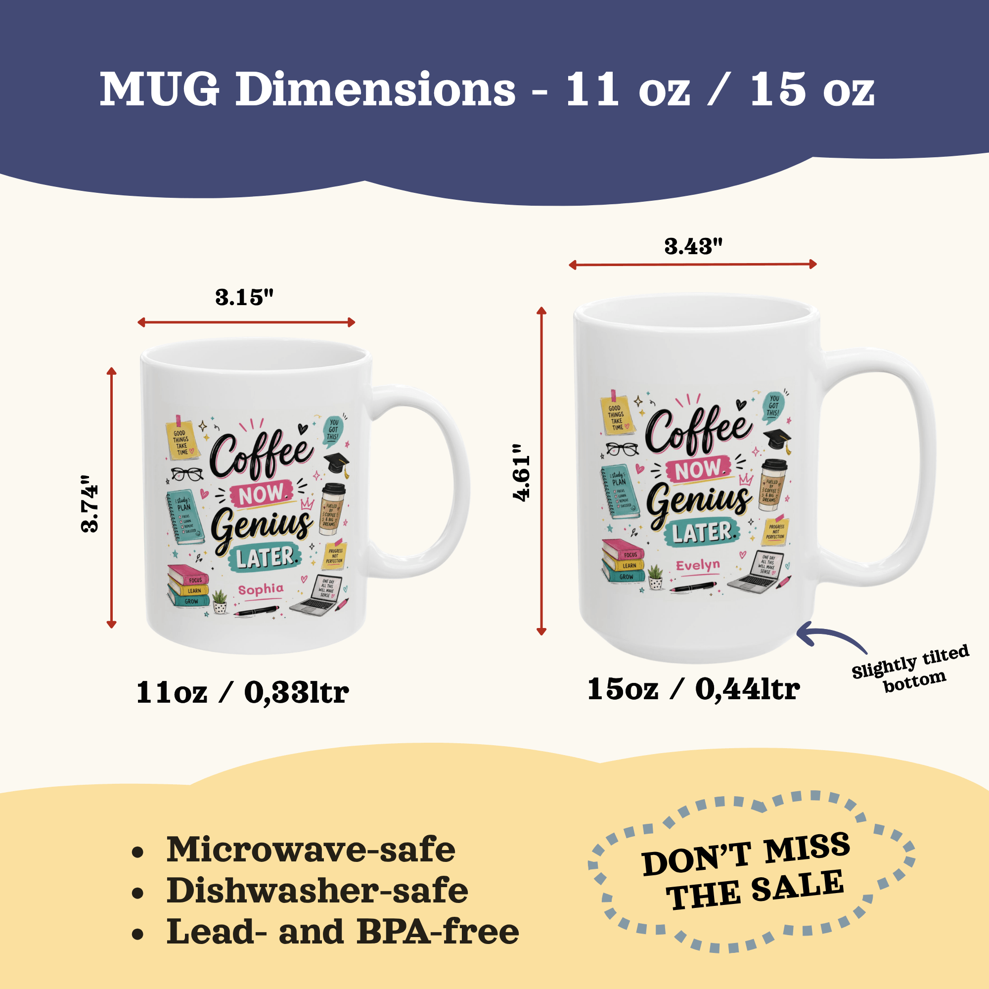 Personalized Back to School College Mug, Custom Name Mug, Personalizable Student Coffee Cup,