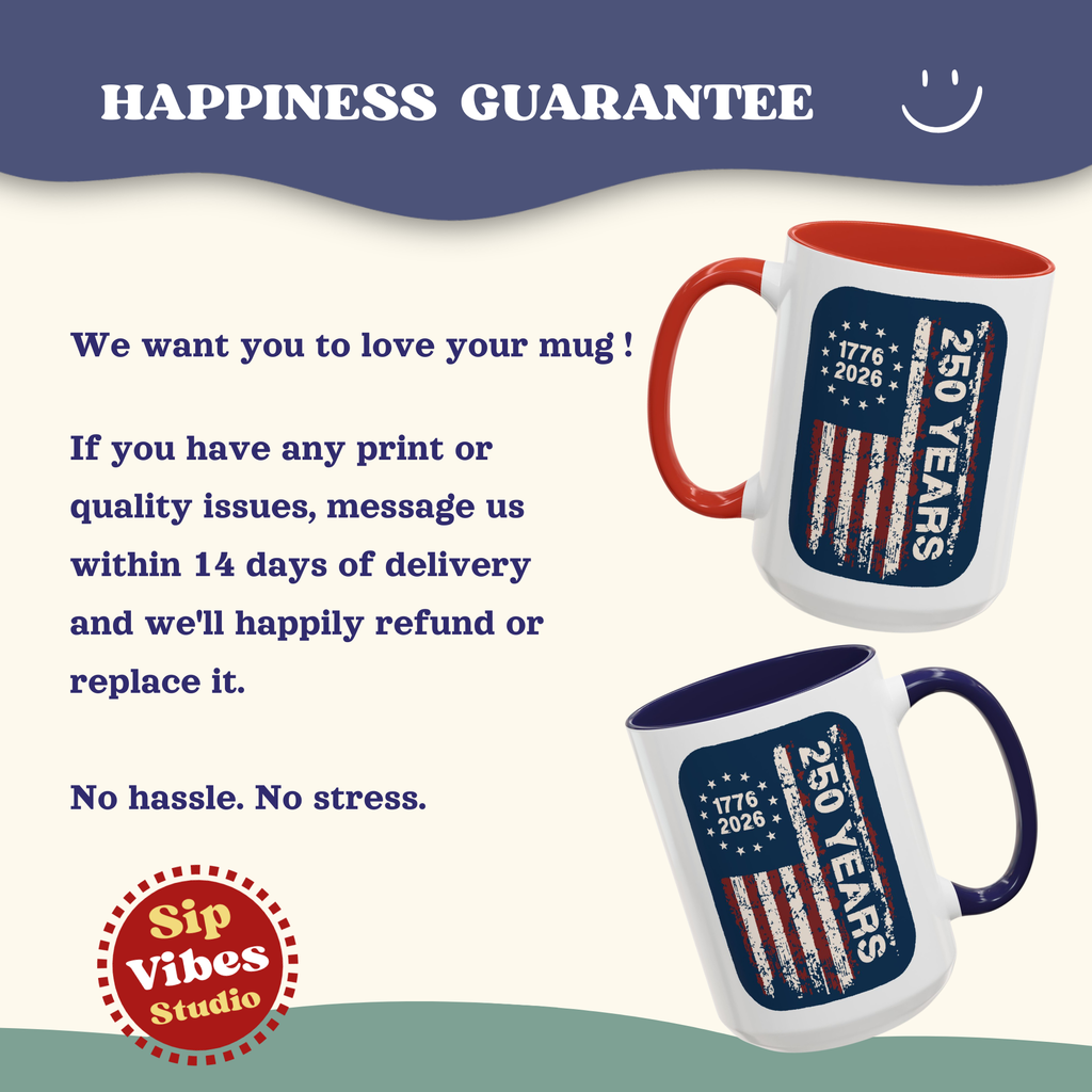 250th Anniversary Mug, 250 Years America Mug, 1776-2026 American Flag Mug, 4th of July Cup