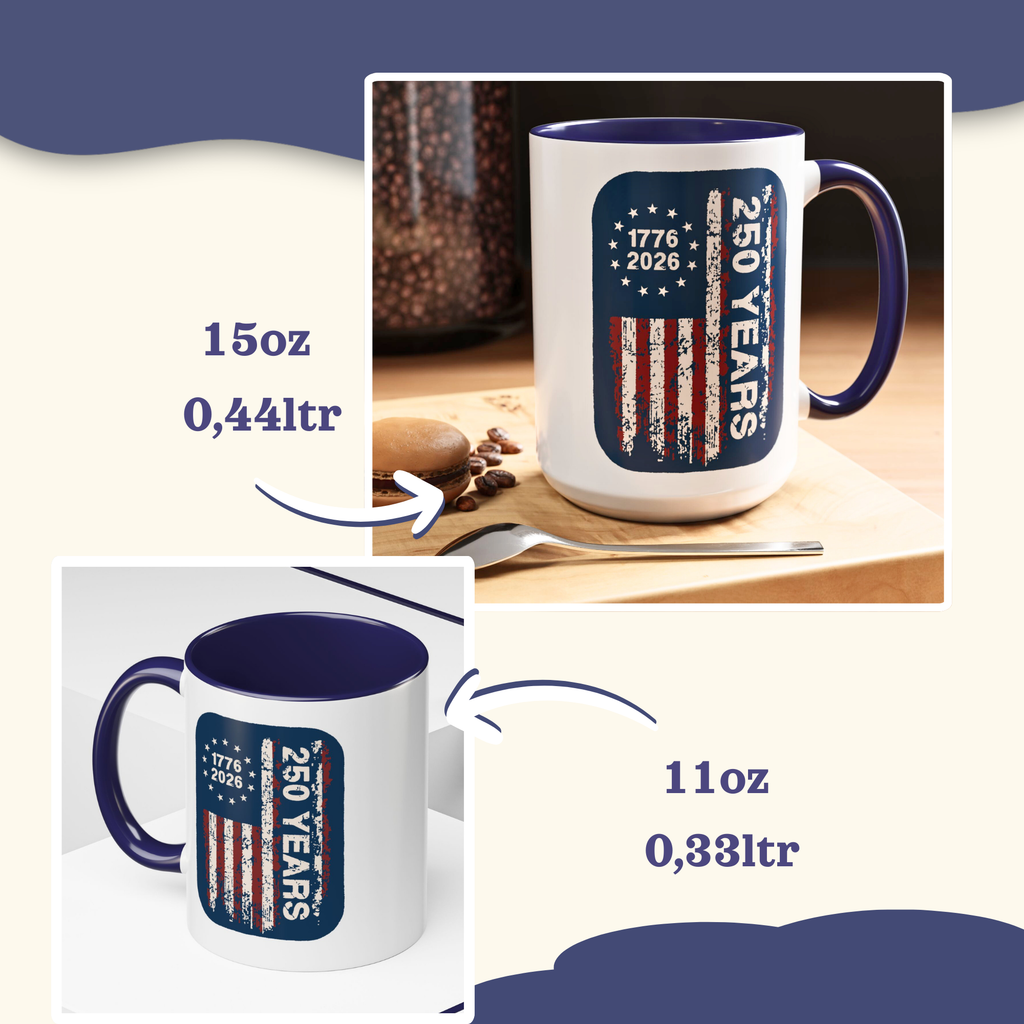 250th Anniversary Mug, 250 Years America Mug, 1776-2026 American Flag Mug, 4th of July Cup