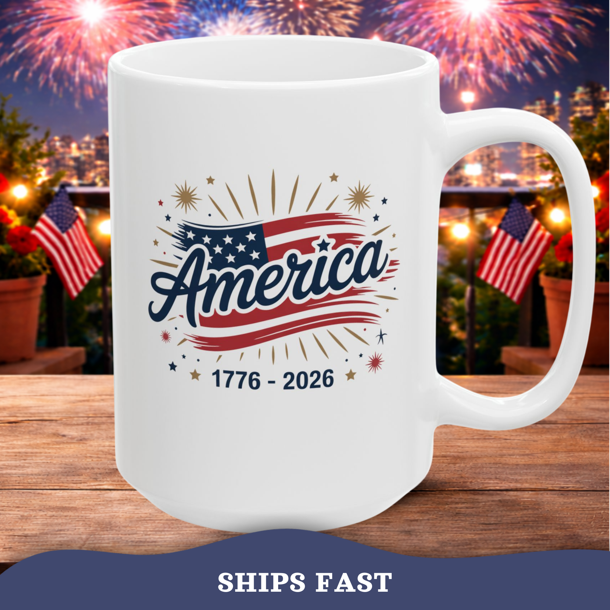 Personalizable 250th Anniversary Mug, Patriotic 4th of July Cup, USA 250 years America Mug, Independence Day Cup