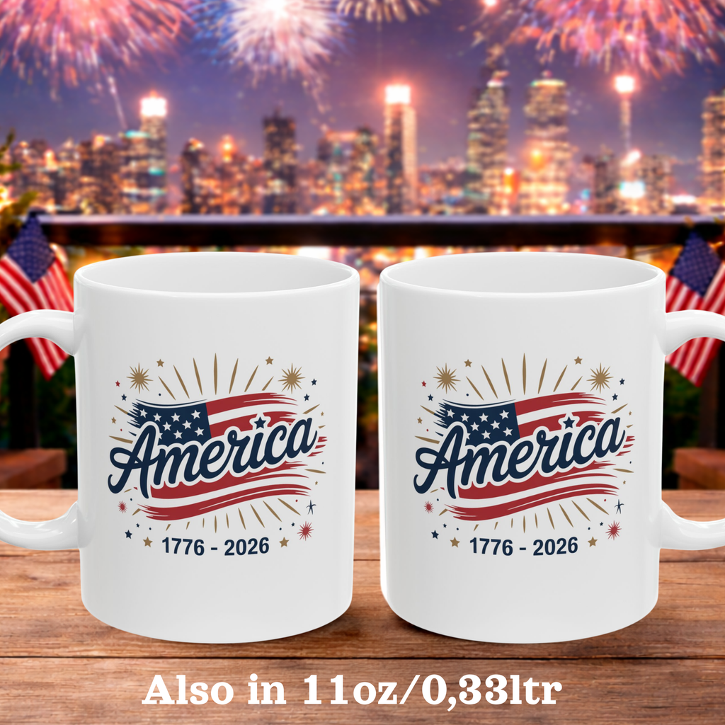 Personalizable 250th Anniversary Mug, Patriotic 4th of July Cup, USA 250 years America Mug, Independence Day Cup