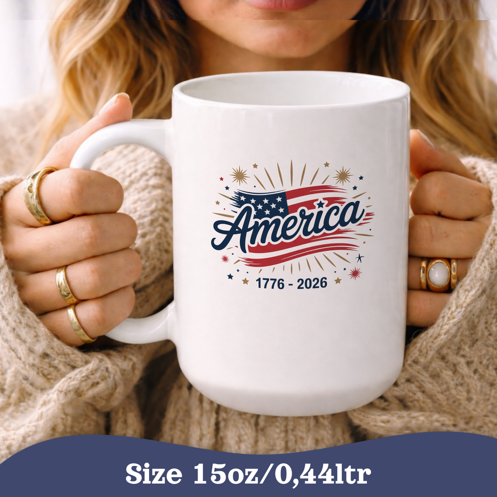Personalizable 250th Anniversary Mug, Patriotic 4th of July Cup, USA 250 years America Mug, Independence Day Cup
