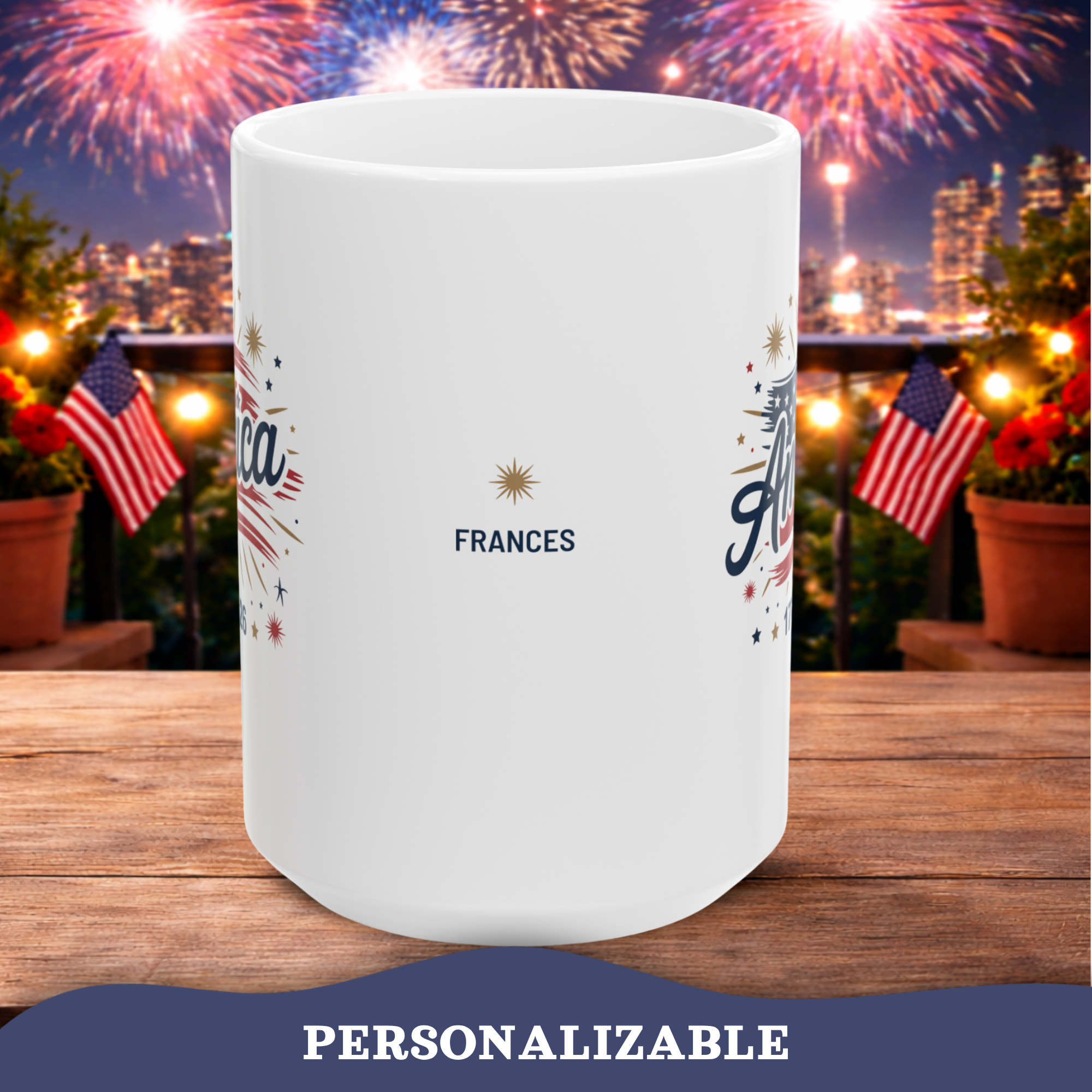 Personalizable 250th Anniversary Mug, Patriotic 4th of July Cup, USA 250 years America Mug, Independence Day Cup