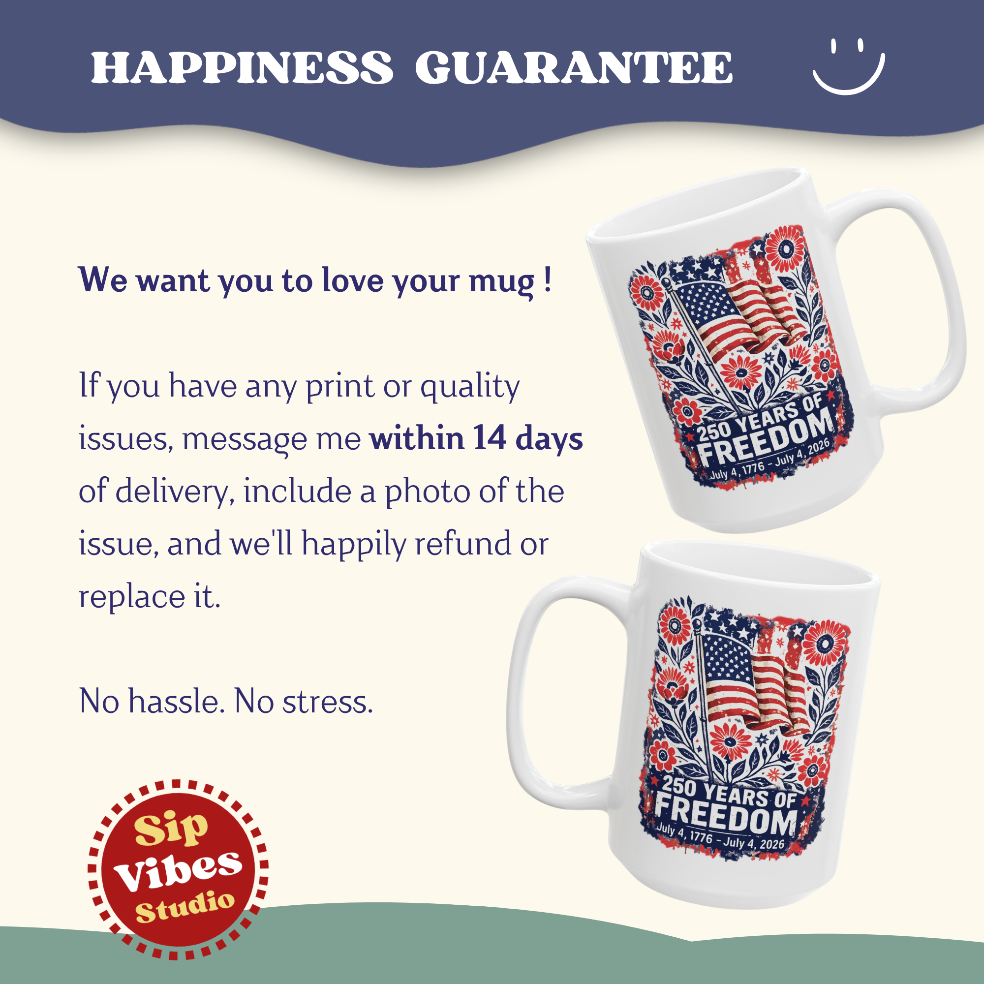 American Flag Mug, 250th Anniversary Mug, 4th of July Independence Day Mug, Patriotic Cup, 250 Years of Freedom Mug