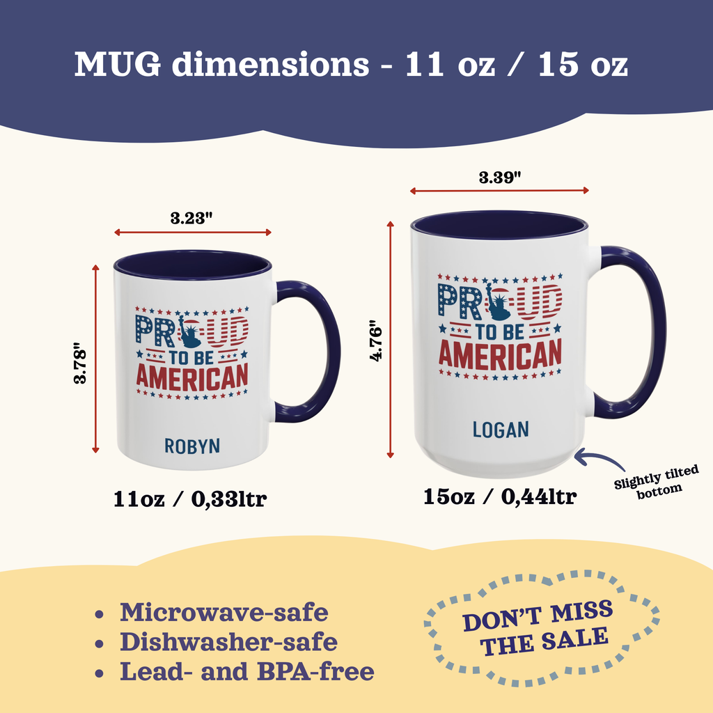 Personalizable 4th of July Mug, Personalized Independence Day Mug, Customizable Patriotic Cup