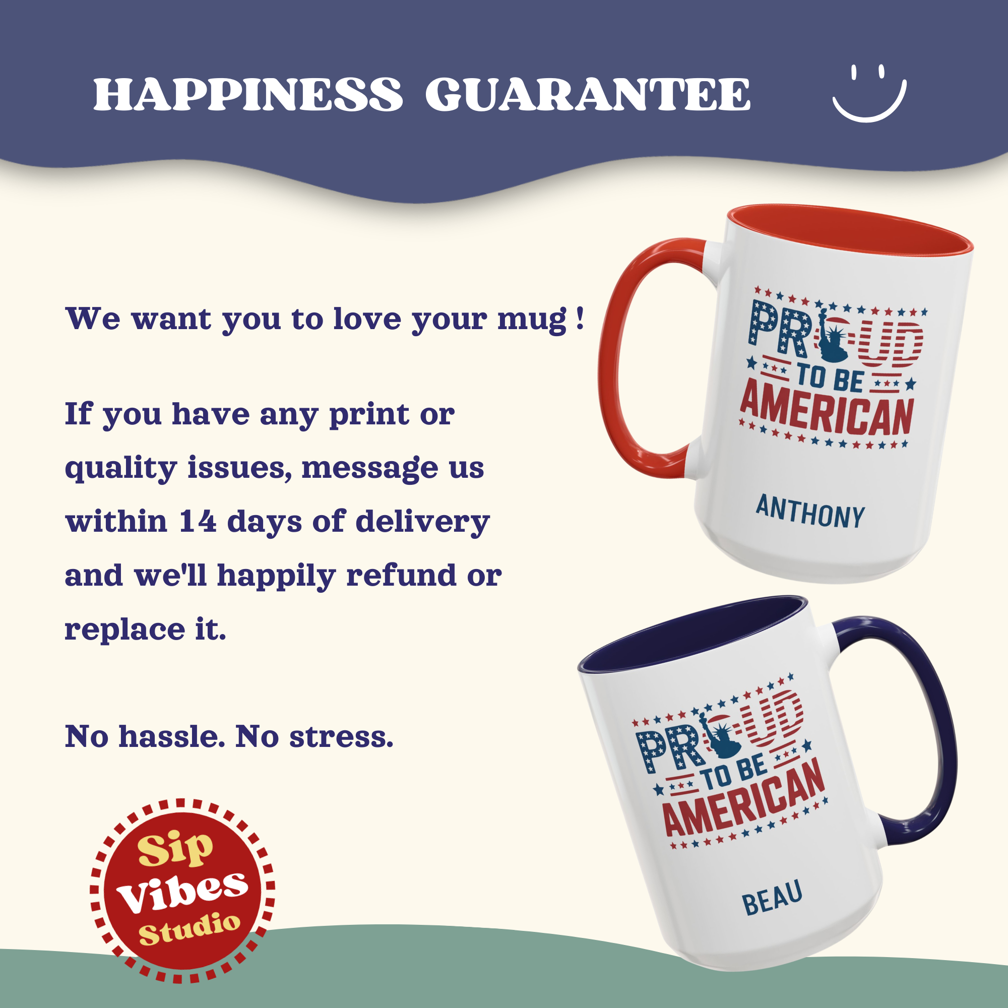 Personalizable 4th of July Mug, Personalized Independence Day Mug, Customizable Patriotic Cup